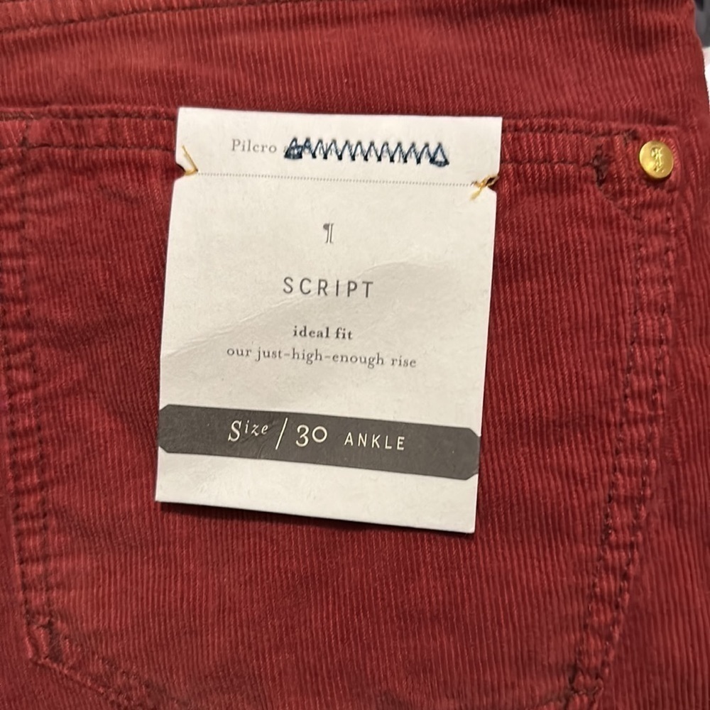 Pilcro red script corduroy pants - Picture 3 of 5